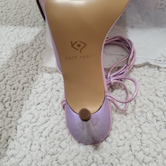New Katy Perry Women's The Vivvian Flower Sandal Heeled Lavender Sandals sz 8.5 - Picture 4 of 6